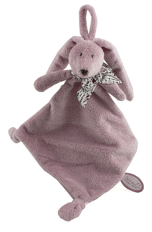  flore avec attache-sucette lapin rose 